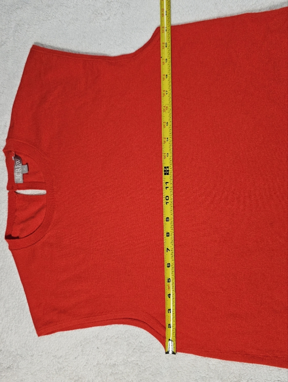 J. CREW Featherweight cashmere-blend cropped sweater shell in Red 2X. - Picture 9 of 11